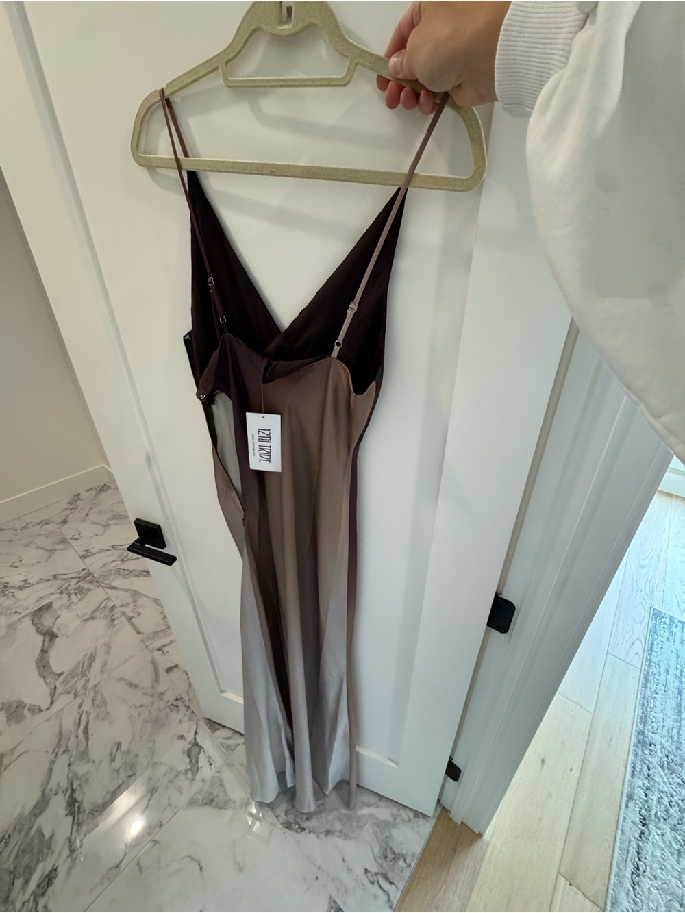 12th Tribe Mirabella Ombre Slip Maxi Dress in Brown - Picture 4 of 5